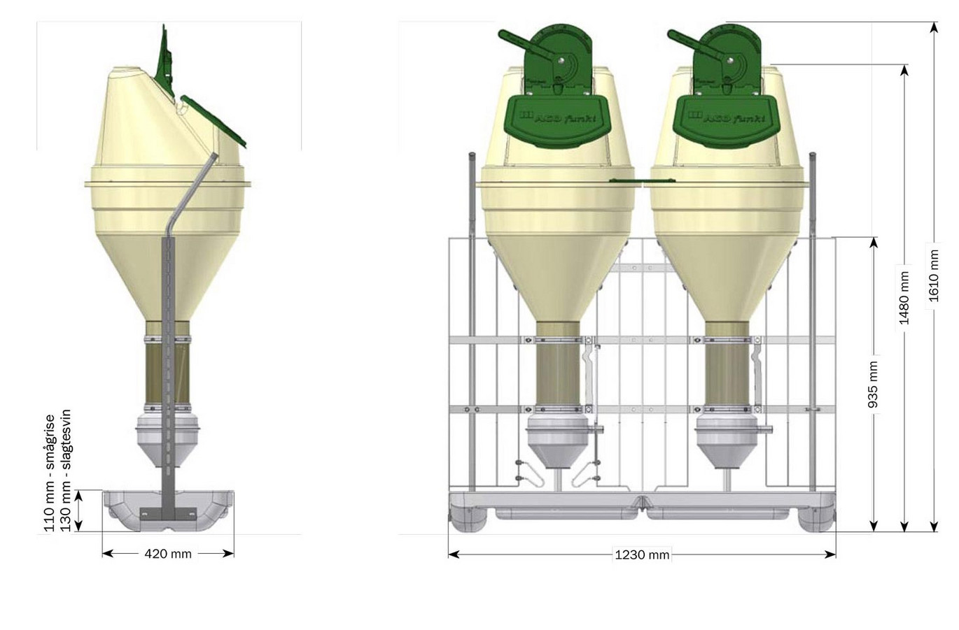 FunkiMat Double dimensioner